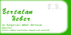 bertalan weber business card